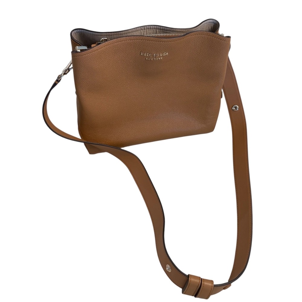 Kate Spade Marti Large Bucket Bag Brown Pebbled Leather Bennett Street Serena
